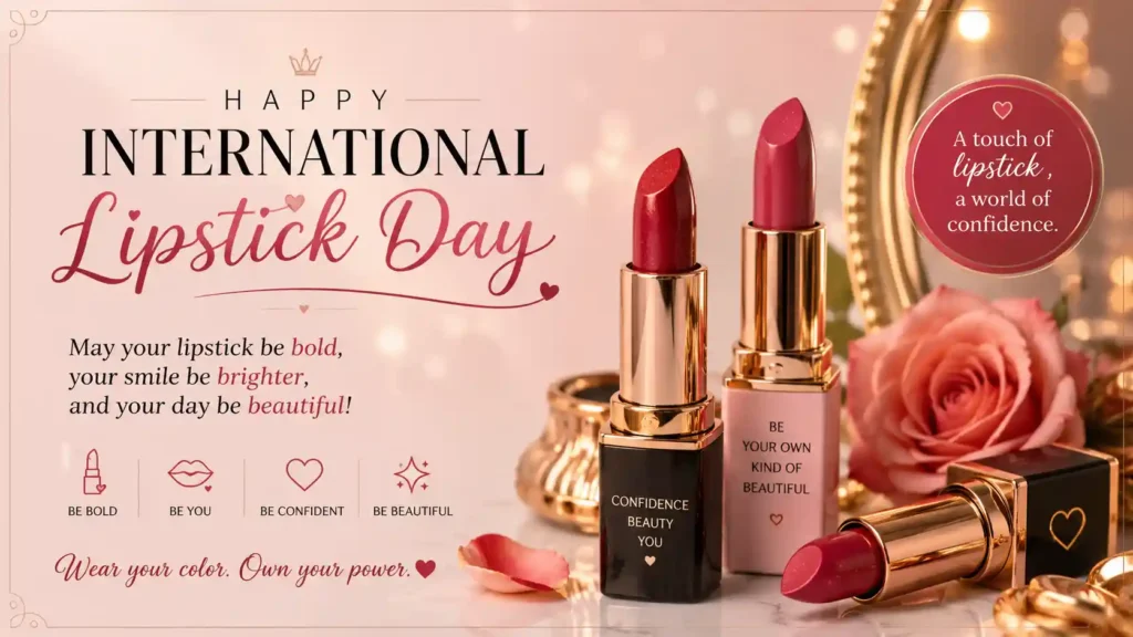  Elegant International Lipstick Day Wishes