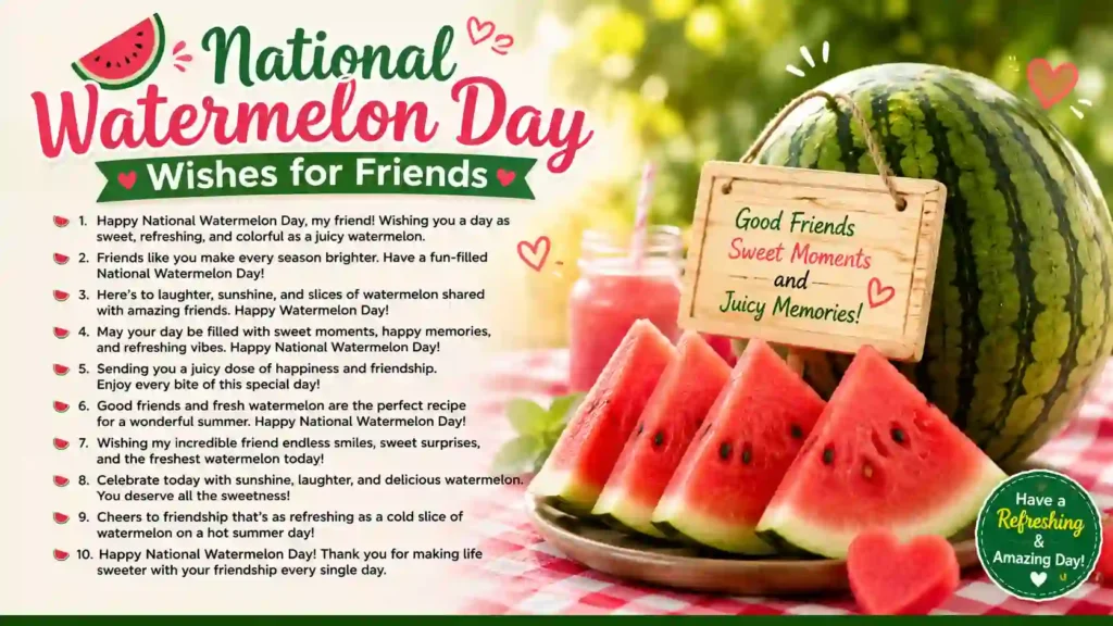 National Watermelon Day Wishes for Friends
