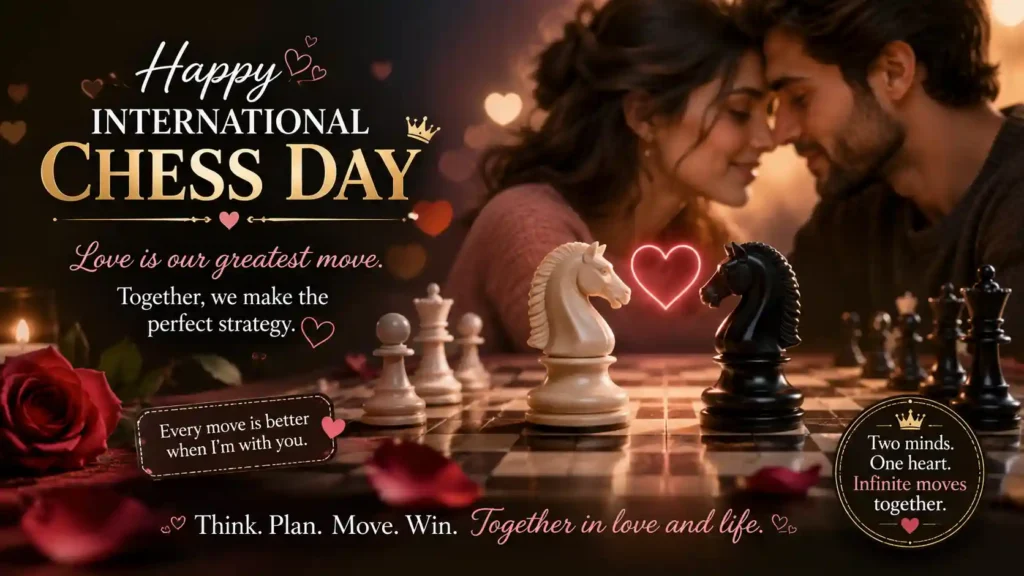 Romantic International Chess Day Wishes