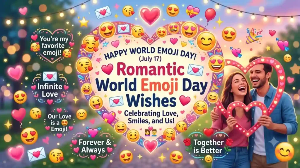   Romantic World Emoji Day Wishes