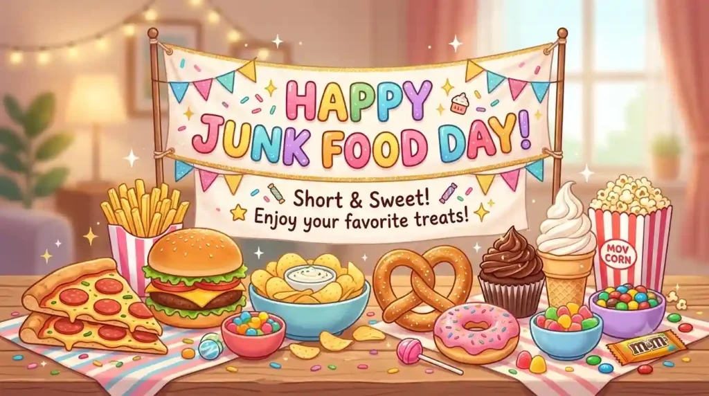 Short and Sweet Junk Food Day Wishes