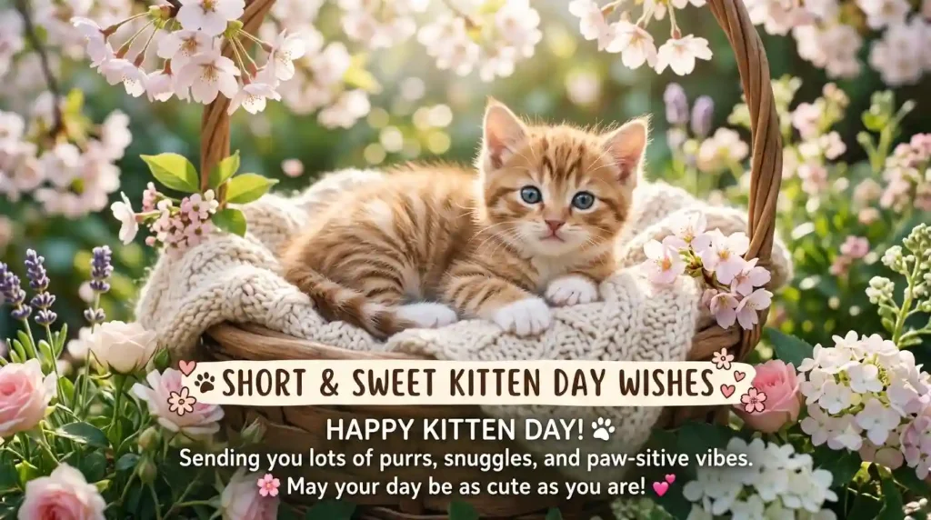 🌸 Short & Sweet Kitten Day Wishes
