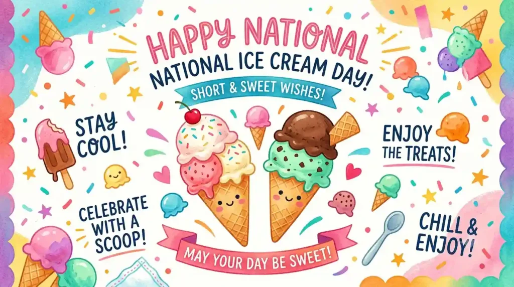 Short and Sweet National Ice Cream Day Wishes