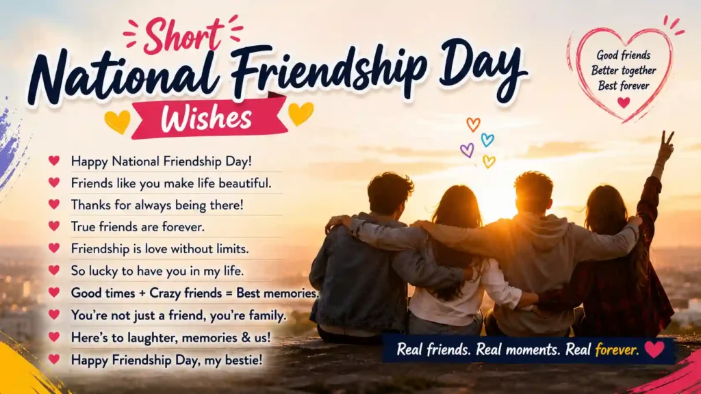 Short National Friendship Day Wishes