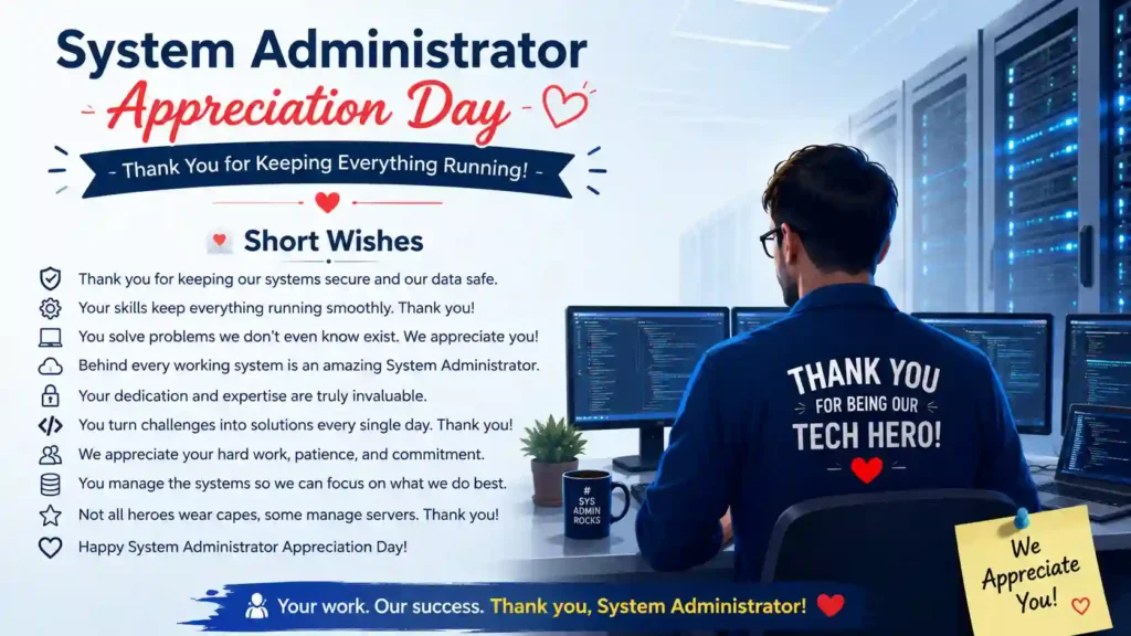 Short System Administrator Appreciation Day Wishes