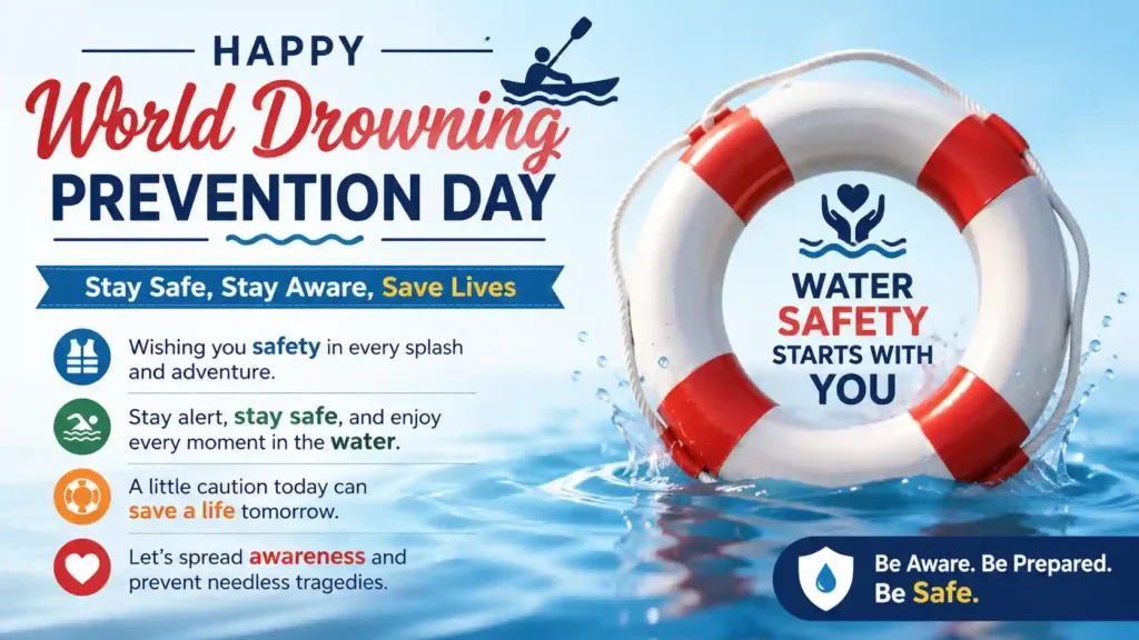 🚣 Short World Drowning Prevention Day Wishes for WhatsApp
