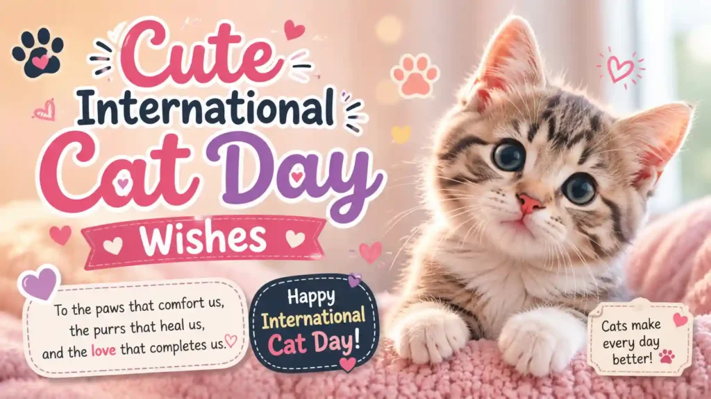 Cute International Cat Day Wishes