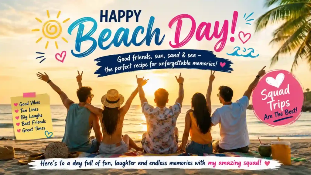 Friends Beach Day Wishes For Squad Trips