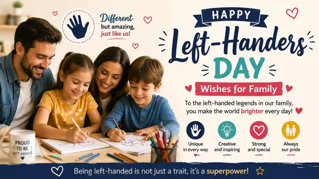 Left-Handers Day Wishes for Family