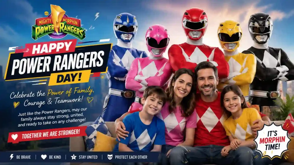 Power Rangers Day Wishes for Family