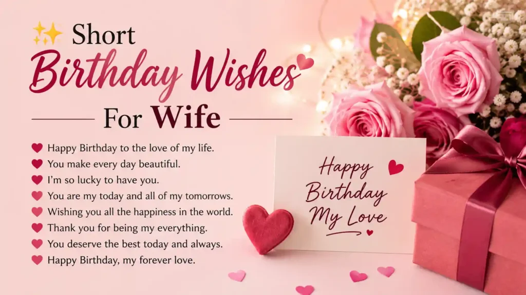 Short Birthday Wishes For Wife