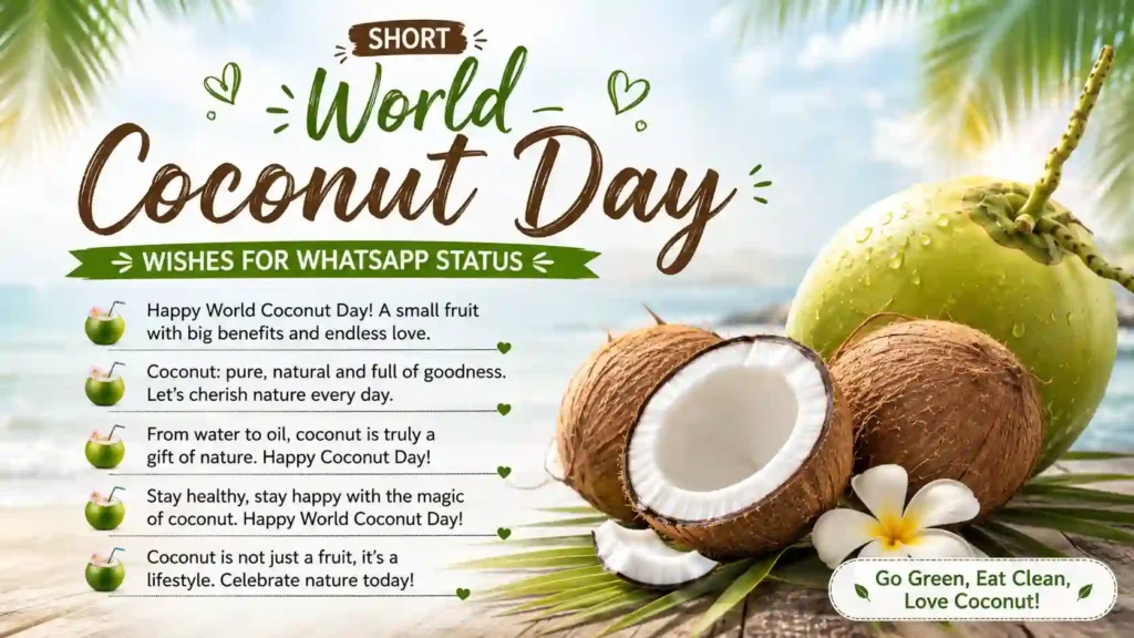 Short World Coconut Day Wishes for WhatsApp Status