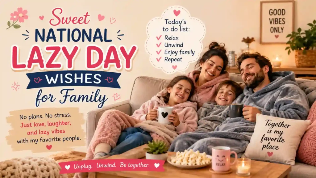 Sweet National Lazy Day Wishes for Family
