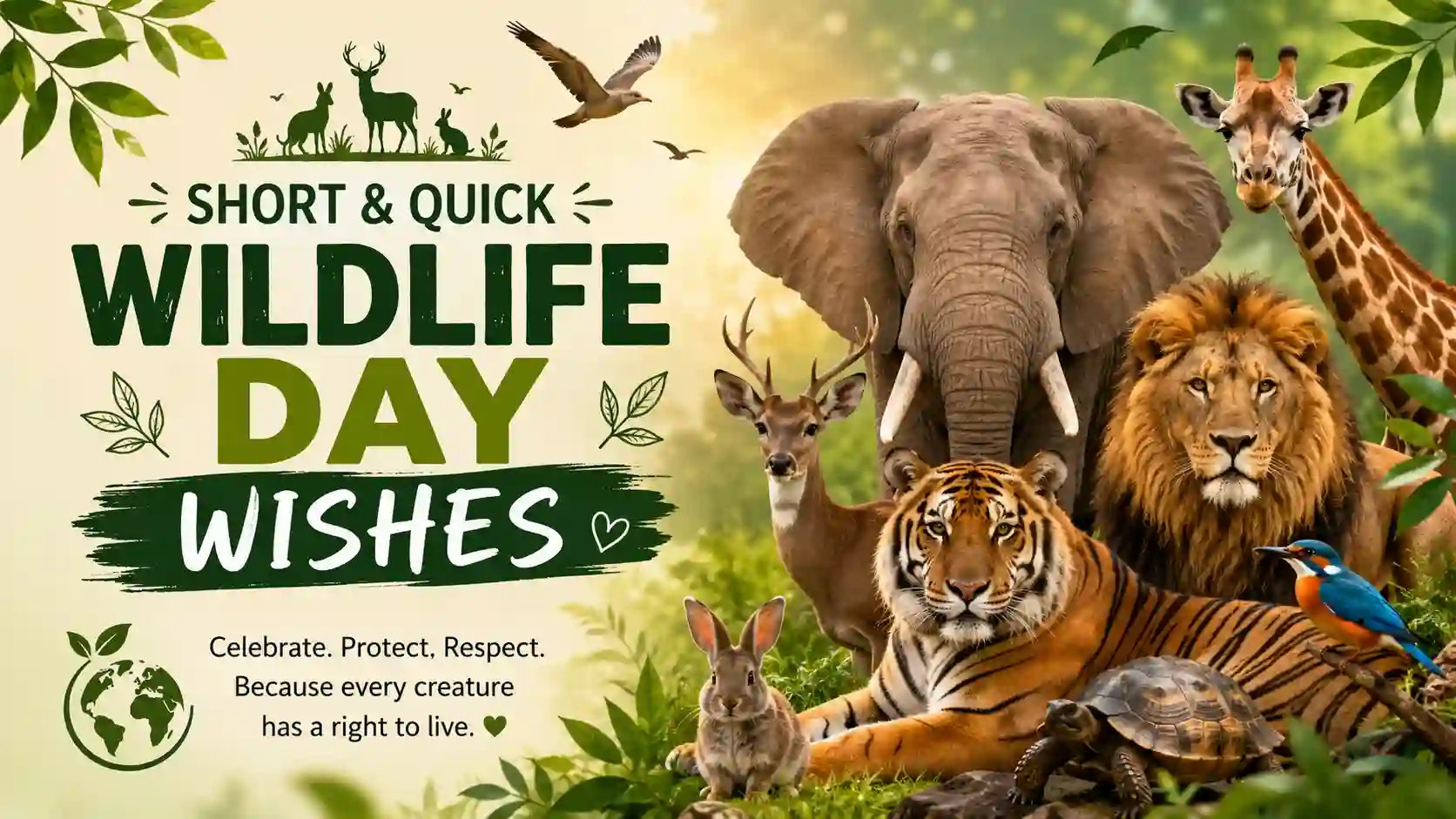Short & Quick Wildlife Day Wishes