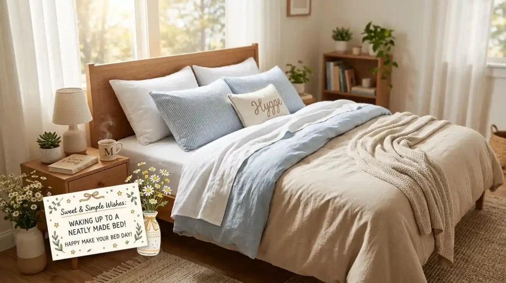 Sweet & Simple Make Your Bed Day Wishes: