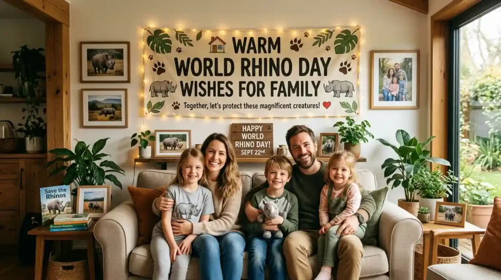 Warm World Rhino Day Wishes for Family
