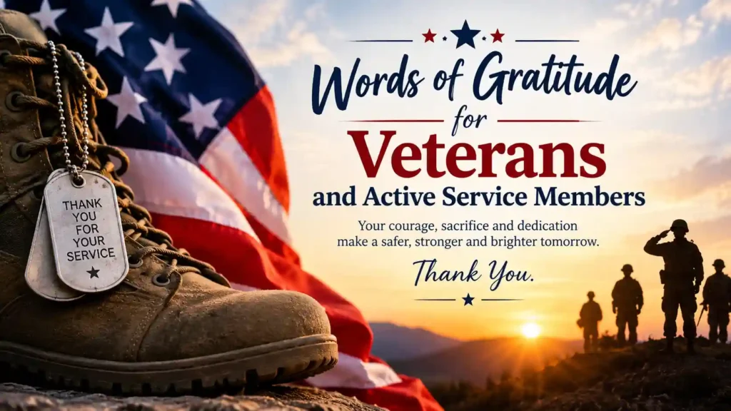 Words of Gratitude for Veterans and Active Service Members