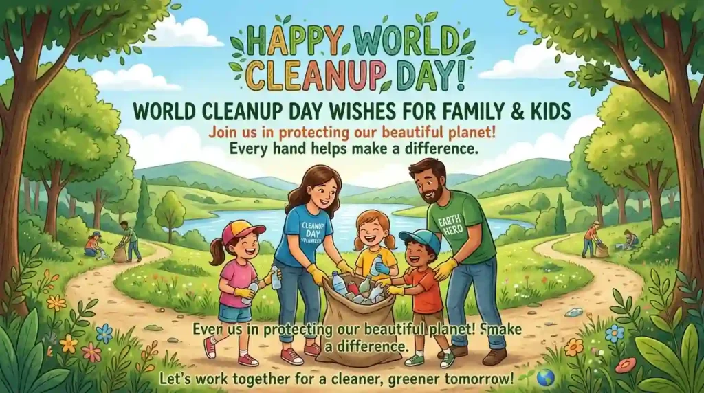 World Cleanup Day Wishes for Family & Kids