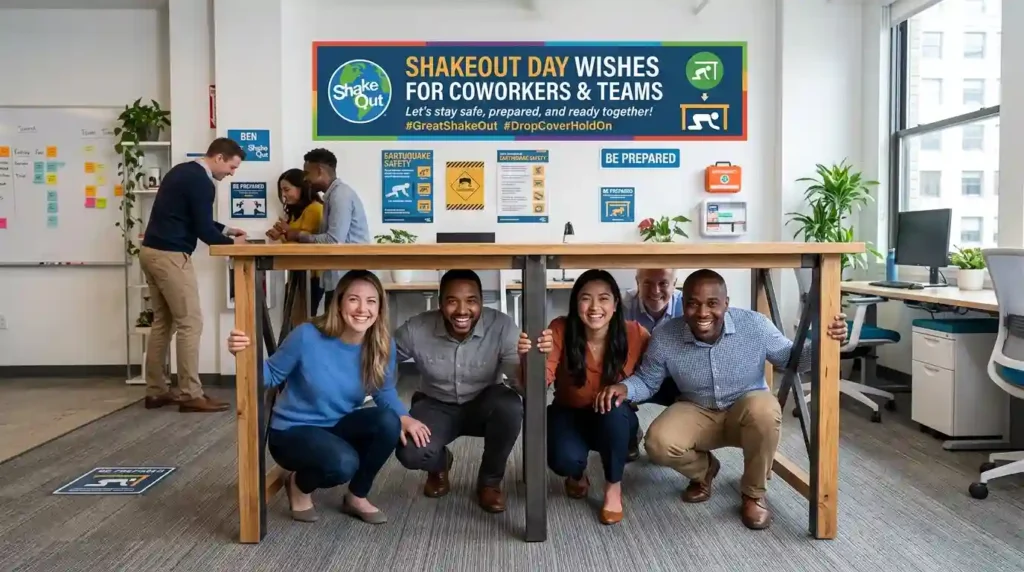 ShakeOut Day Wishes for Coworkers and Teams