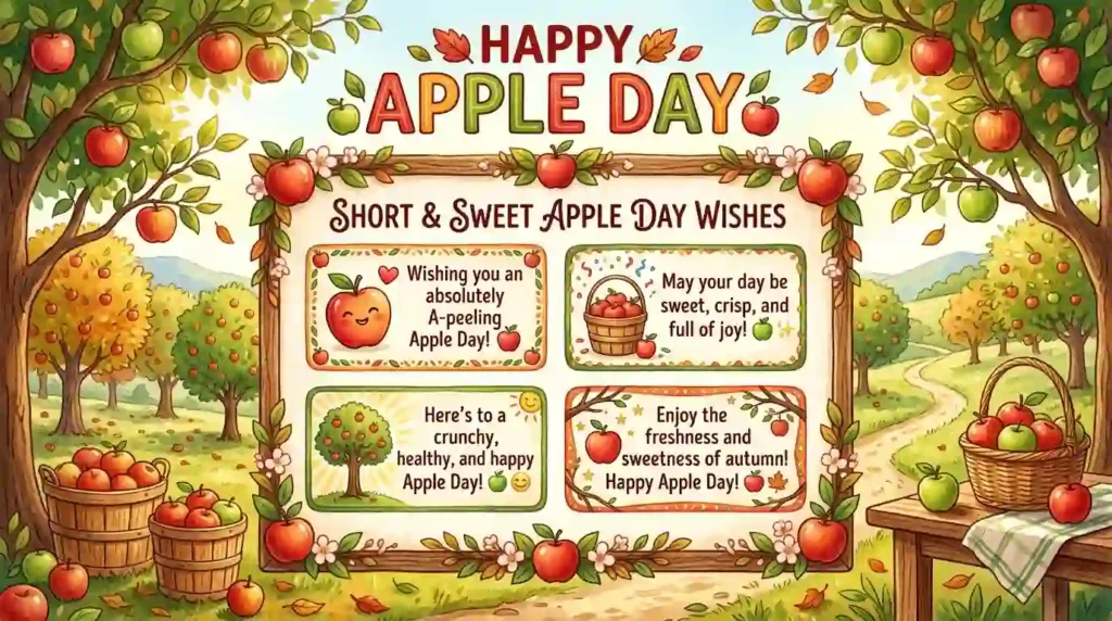 Short and Sweet Apple Day Wishes for Quick Messages