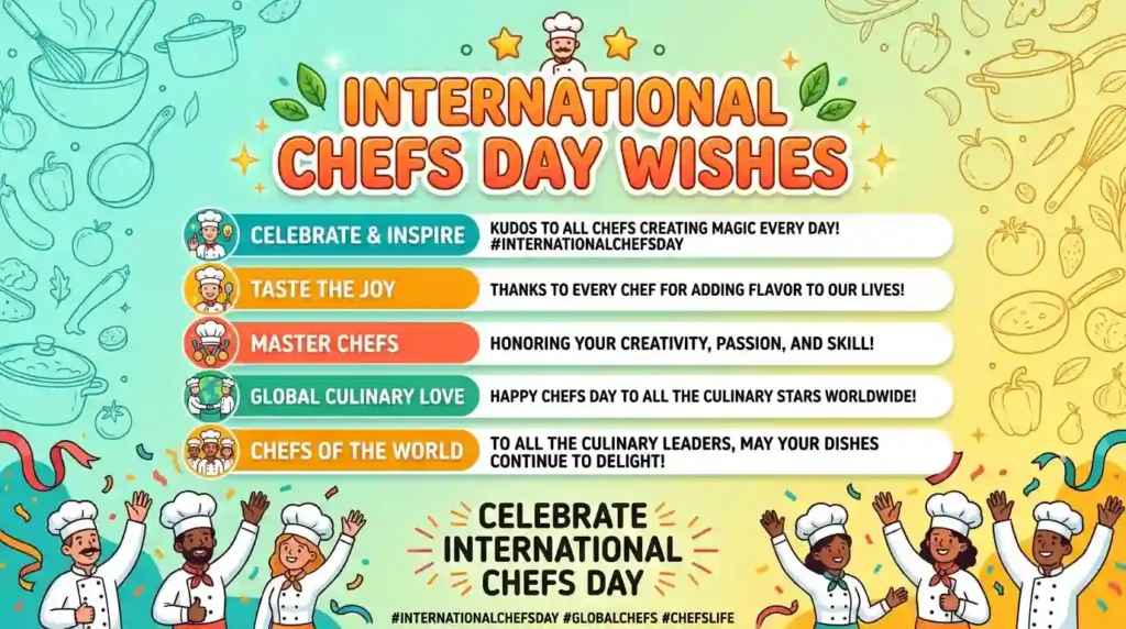Short and Sweet International Chefs Day Wishes for Quick Messages