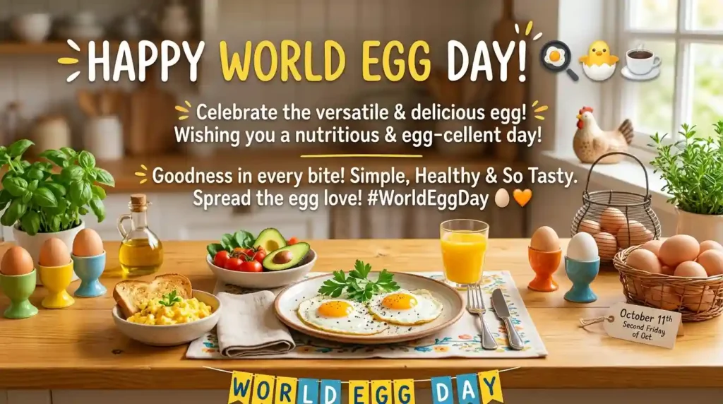 Short and Sweet World Egg Day Wishes for WhatsApp
