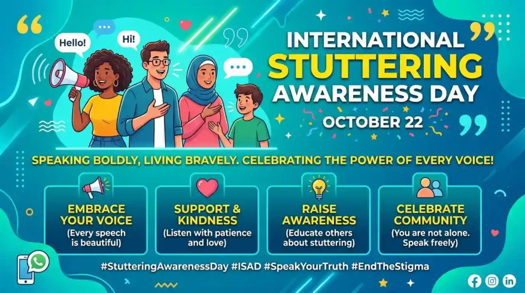  Short International Stuttering Awareness Day Wishes for WhatsApp & Social