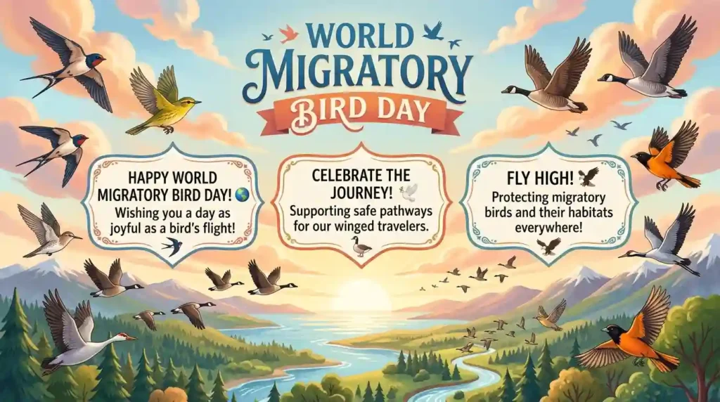 Short World Migratory Bird Day Wishes for Quick Chats