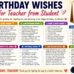 Birthday wishes for teacher from student