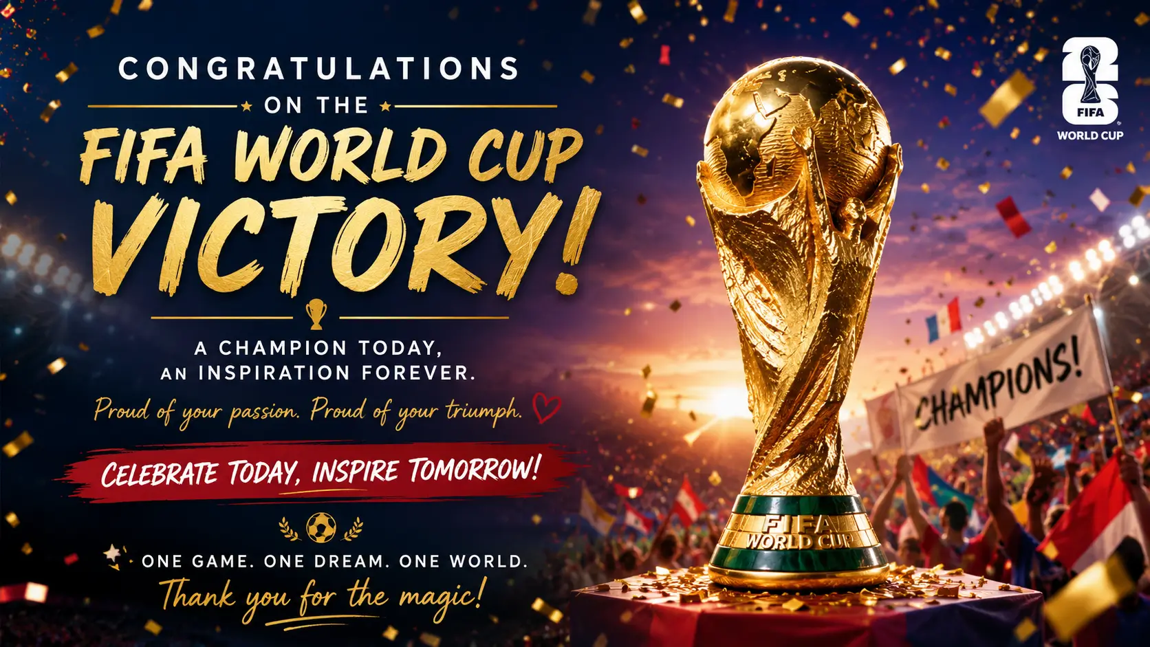 FIFA World Cup celebration wishes