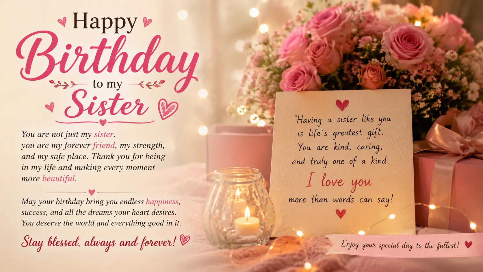 heart touching birthday wishes for sister