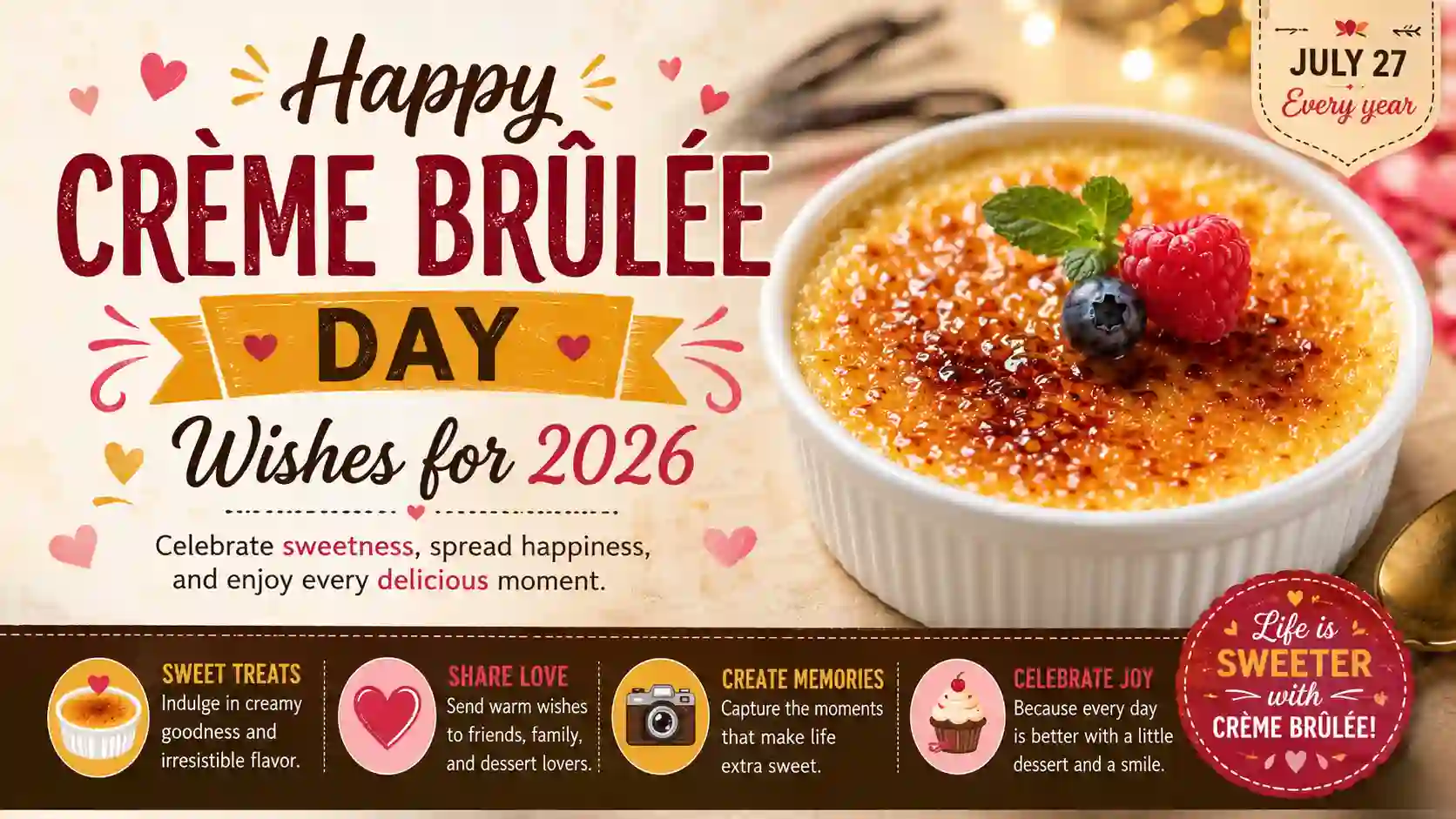 Crème Brûlée Day Wishes