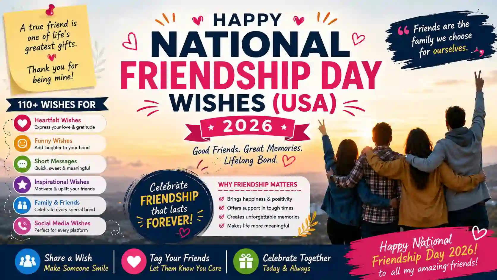 National Friendship Day Wishes (USA)