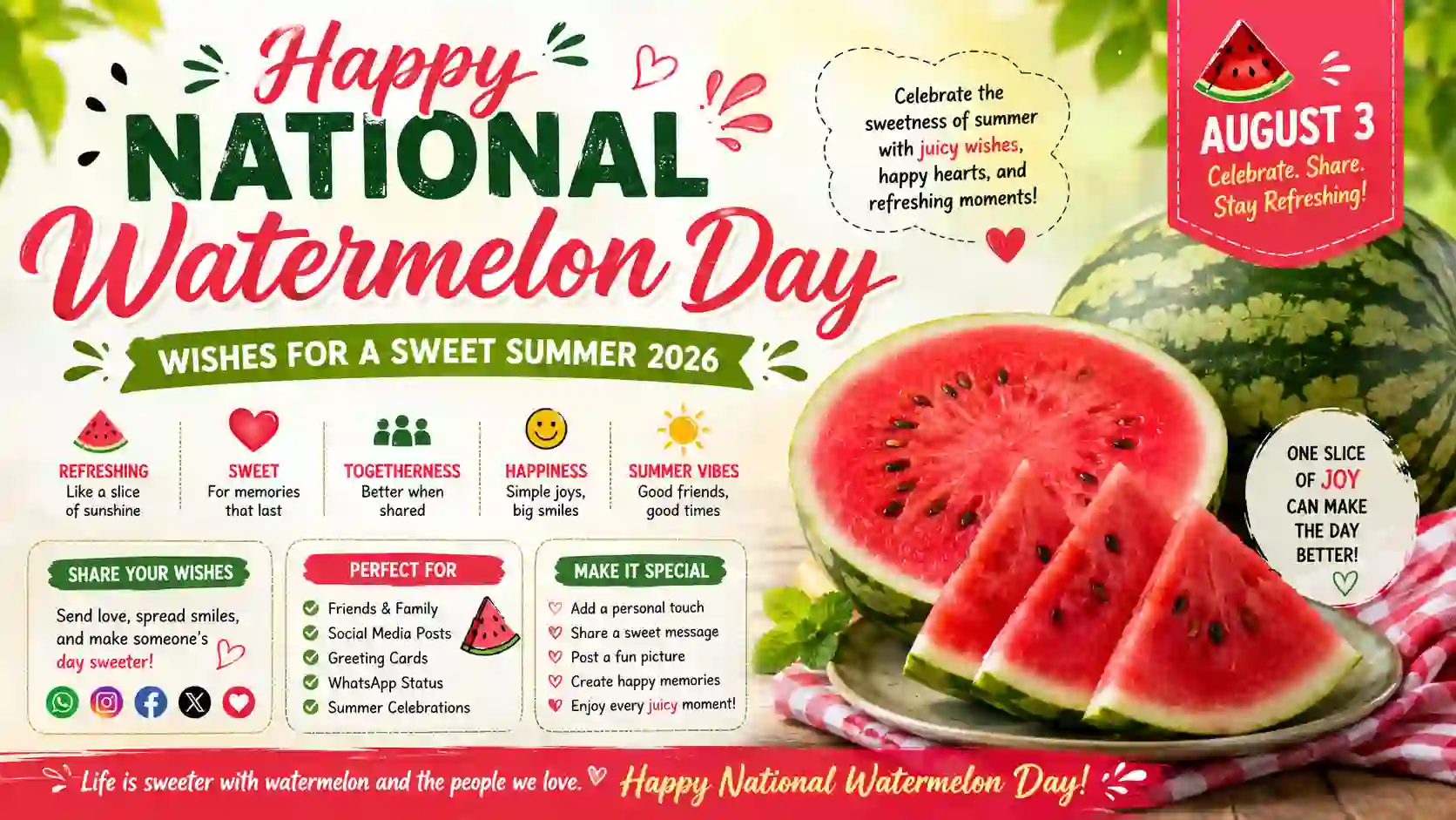 National Watermelon Day Wishes