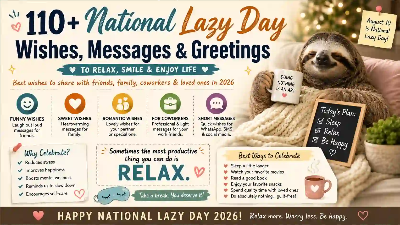 National Lazy Day Wishes